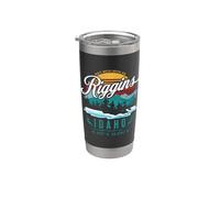 Rétro Riggins Idaho USA Saumon River Rafting Souvenir Gobelet isotherme en acier inoxydable double paroi