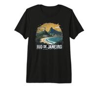 Rétro Rio de Janeiro Paysage Vintage Souvenir T-Shirt Haut de Gamme