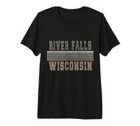 Rétro River Falls, Wisconsin T-Shirt Haut de Gamme