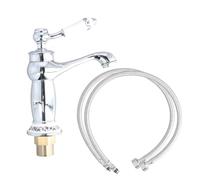 Rétro Robinet Salle Bain, Mitigeur Lavabo avec 2 Morceaux de Tuyau Flexible G1/2 Pouces de 60 cm, Mitigeur Salle de Bain, Robinets de Lavabo pour Salle de Bain