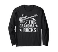 Retro Rock and Roll Grandma Guitar This Grandma Rocks Manche Longue