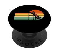 Retro Roller Coaster Ride at The Theme Park Matching Family PopSockets PopGrip Adhésif