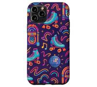 Retro Roller Skate Jukebox Disco 80s Color Pop Art Coque pour iPhone 11 Pro