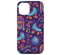 Retro Roller Skate Jukebox Disco 80s Color Pop Art Coque pour iPhone 12/12 Pro