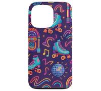 Retro Roller Skate Jukebox Disco 80s Color Pop Art Coque pour iPhone 13 Pro