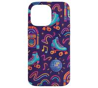 Retro Roller Skate Jukebox Disco 80s Color Pop Art Coque pour iPhone 14 Pro Max