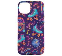 Retro Roller Skate Jukebox Disco 80s Color Pop Art Coque pour iPhone 15 Plus
