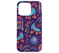 Retro Roller Skate Jukebox Disco 80s Color Pop Art Coque pour iPhone 15 Pro Max