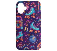 Retro Roller Skate Jukebox Disco 80s Color Pop Art Coque pour iPhone 16 Plus
