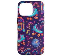 Retro Roller Skate Jukebox Disco 80s Color Pop Art Coque pour iPhone 16 Pro