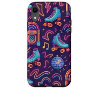Retro Roller Skate Jukebox Disco 80s Color Pop Art Coque pour iPhone XR
