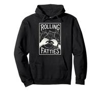 Rétro Rolling Fatties Funny Fat-Cat Urban Art Sweat à Capuche