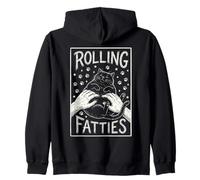 Rétro Rolling Fatties Funny Fat-Cat Urban Art Sweat à Capuche