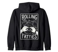 Rétro Rolling Fatties Funny Fat-Cat Urban Art Sweat à Capuche