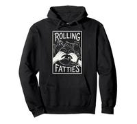 Rétro Rolling Fatties Funny Fat-Cat Urban Art Sweat à Capuche