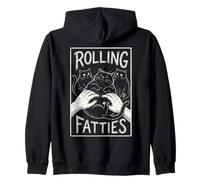 Rétro Rolling Fatties Funny Fat-Cat Urban Art Sweat à Capuche