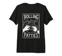 Rétro Rolling Fatties Funny Fat-Cat Urban Art T-Shirt Haut de Gamme