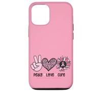 Rétro Rose Tournesol Peace Love Cure Sein Cancer Soutien Coque pour iPhone 12/12 Pro