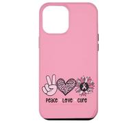 Rétro Rose Tournesol Peace Love Cure Sein Cancer Soutien Coque pour iPhone 12 Pro Max