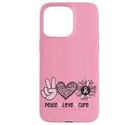 Rétro Rose Tournesol Peace Love Cure Sein Cancer Soutien Coque pour iPhone 15 Pro Max