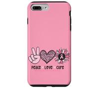 Rétro Rose Tournesol Peace Love Cure Sein Cancer Soutien Coque pour iPhone 7 Plus/8 Plus