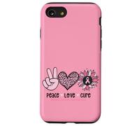 Rétro Rose Tournesol Peace Love Cure Sein Cancer Soutien Coque pour iPhone SE (2020) / 7/8