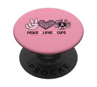 Rétro Rose Tournesol Peace Love Cure Sein Cancer Soutien PopSockets PopGrip Adhésif