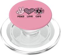 Rétro Rose Tournesol Peace Love Cure Sein Cancer Soutien PopSockets PopGrip pour MagSafe