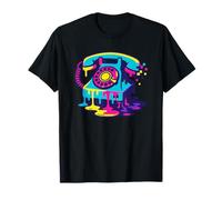 Retro Rotary Phone Vaporwave Glitch Art 80s Nostalgia T-Shirt