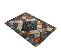 Retro Rug, Anti-Slip Doormat for Kitchen, Soft Square Floor Mat, Non-Slip Backing, Easy-Clean Material, 20x32 inch Size, for Homeowners, Balcony, Dining Room, Bathroom, Study, Commercial Space