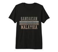 Rétro Sandakan Malaisie T-Shirt Haut de Gamme
