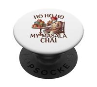 Retro Santa Sunglasses Hold Masala Chai Indian Men Women PopSockets PopGrip Adhésif