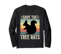 Rétro Save The Tree Rats Funny Squirrel Lover Men Women Kids Manche Longue