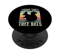 Rétro Save The Tree Rats Funny Squirrel Lover Men Women Kids PopSockets PopGrip Adhésif