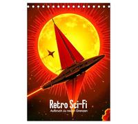 Retro Sci-Fi - Aufbruch zu neuen Grenzen (Tischkalender 2027 DIN A5 hoch), CALVENDO Monatskalender: Cineastischer Retro-Sci-Fi-Kalender mit fremden Welten und futuristischen Visionen.