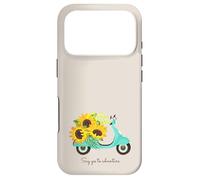 Retro Scooter and Sunflowers Say Yes to New Adventures Quote Coque pour iPhone 17 Pro