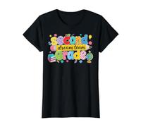 Retro Second Grade Dream Team Pencil Teacher Back to School T-Shirt Graphique avec Valeur, Femme, Noir, L