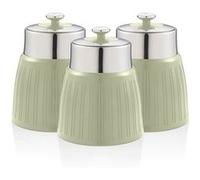 Retro Set 3 Boîtes de Rangement Cuisine 1,2L Hermétiques, SWAN, SWKA1024GN, Vert Vert G