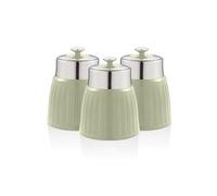 Retro Set 3 Boîtes de Rangement Cuisine 1,2L Hermétiques, SWAN, SWKA1024GN, Vert Vert G