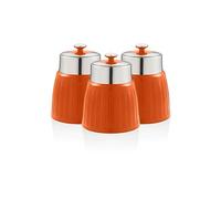 Retro Set 3 Boîtes de Rangement Cuisine 1,2L Hermétiques pour Pâtes Riz, Vintage,, SWKA1024ON, , Orange