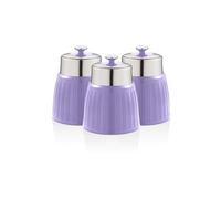 Retro Set 3 Boîtes de Rangement Cuisine 1,2L Hermétiques pour Pâtes Riz, Vintage, SWAN, SWKA1024PURN, , Violet Violet