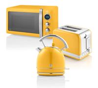 Retro Set Petit-Déjeuner Bouilloire 1,8L Grille-Pain 2 Tranches Micro-ondes 20L 850 Jaune STRP2070YELNEU