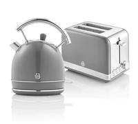Retro Set Petit-Déjeuner Bouilloire 1,8L Sans fil, Grille-Pain 2 Larges Tranches