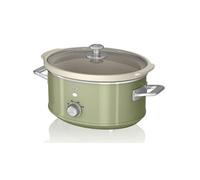 Retro SF17021GNEU Olla Cocción Lenta 3,5 L Recipiente Extraíble, Antiadherente Cerámica libre PFOA y PTFE, 3 Niveles Temperatura, Tapa Vidrio, Slow