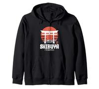 Rétro Shibuya Japon Torii Gate Japonais Kanji Souvenir Sweat à Capuche