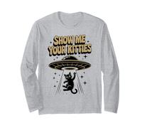 Rétro Show Me Your Kitties Cat UFO Mom Hiss Pawsome Dad Manche Longue