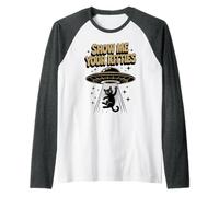 Rétro Show Me Your Kitties Cat UFO Mom Hiss Pawsome Dad Manche Raglan