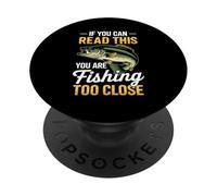 Rétro si vous pouvez lire ce pêcheur drôle qui pêche de trop près PopSockets PopGrip Adhésif