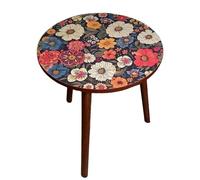 Retro Side Table, Coffee Table, Vintage Desk, Small Wooden Round Table, Beverage Side Desk, Compact and Lightweight, 15,75 x 15,75 x 18,5 Inches for Living Rooms and Small Spaces