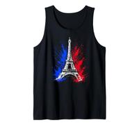 Retro Silhouette Eiffel Tower Paris France Travel Souvenir Débardeur